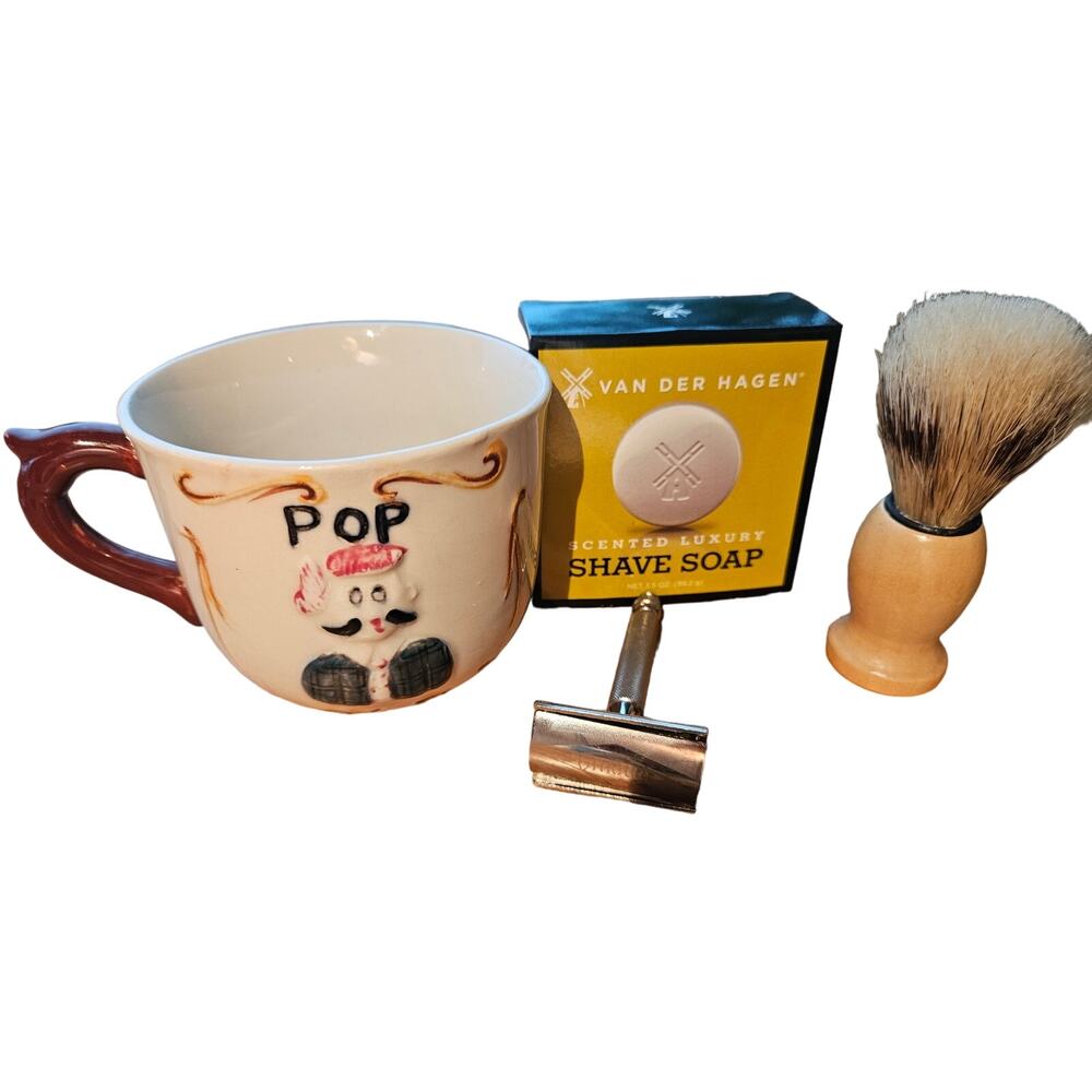 Vintage Shaving Set Pop Shaving Cup Japan NWT,